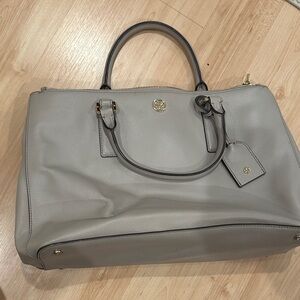 Tory Burch Elegant Gray Handbag